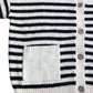 Bonnie Cardi Women's Striped Knit Cardigan Ivory Multi Soft Wool