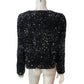 Sparkly Sequin Jacket UK12 Women's Black Velvet Ribbon Detail Evening Wear