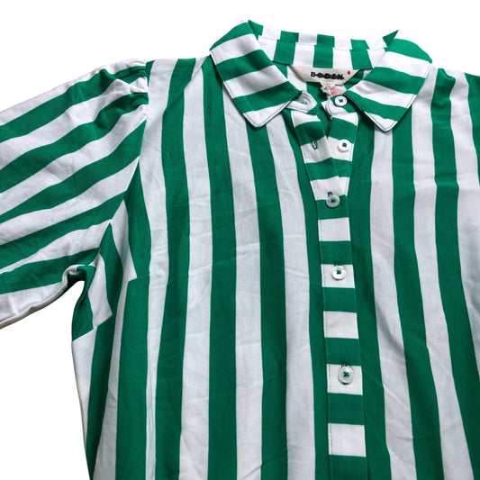 Boden Green Striped Midi Shirt Dress - Size 12