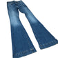Flare High Rise Jeans Women's Blue Denim Vintage Style
