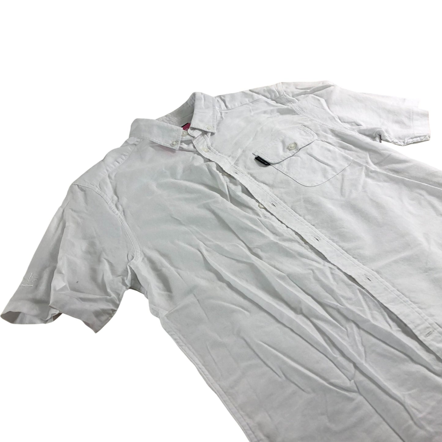 Firetrap Alvin White Short Sleeve Cotton Shirt Men's Casual Top Medium