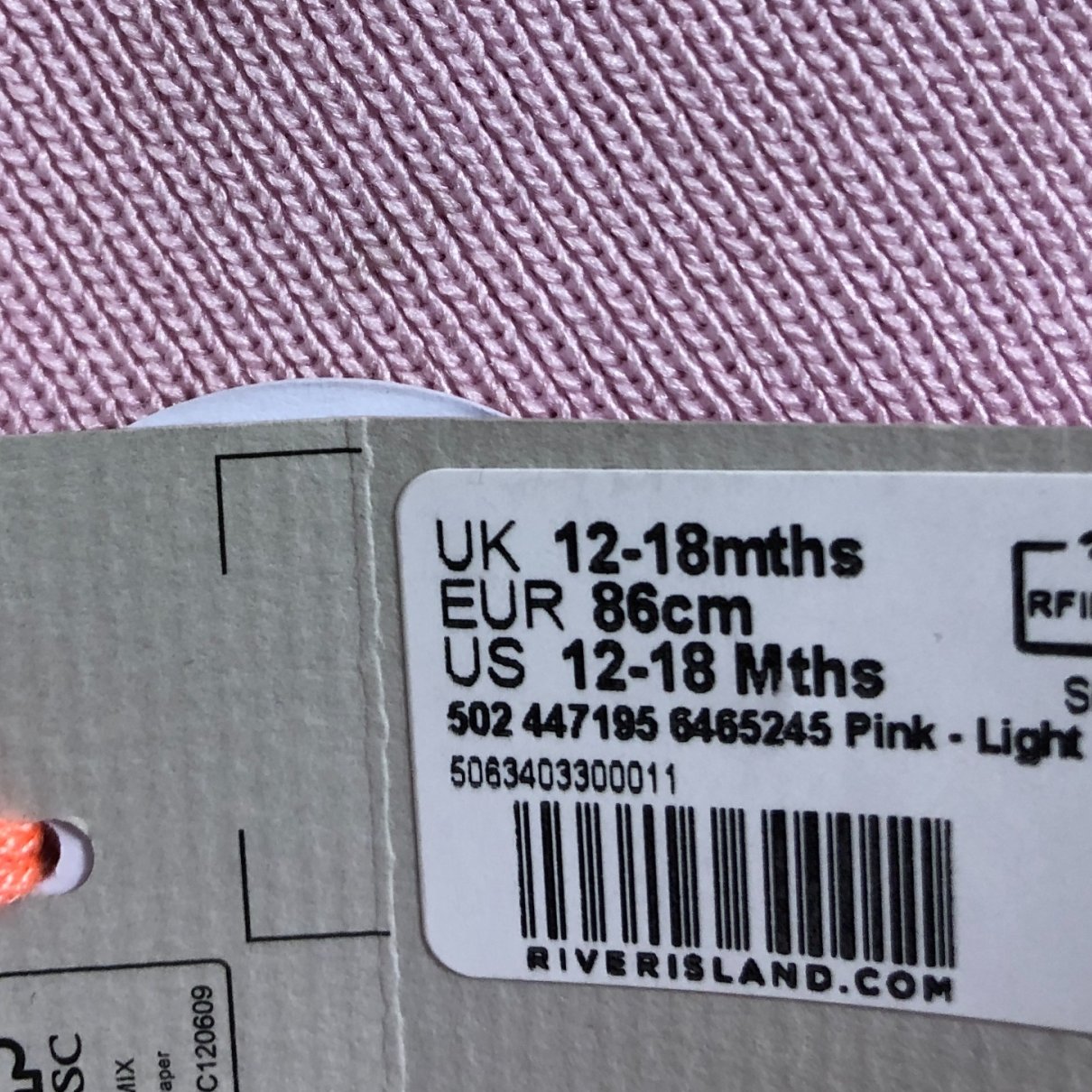 River Island Mini Baby Dress 12-18 Months Pink Ruffle Sleeves Flower Detail