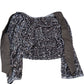 Sequin Crop Top UK Size 14 Women's Long Sleeve Stretchy Brown