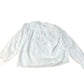 Baukjen White Blouse UK10 Women's Cotton Long Sleeve Ruffled Neck Lace Detail