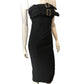 River Island Black Strapless Midi Dress With Buckle Detail UK Size Small