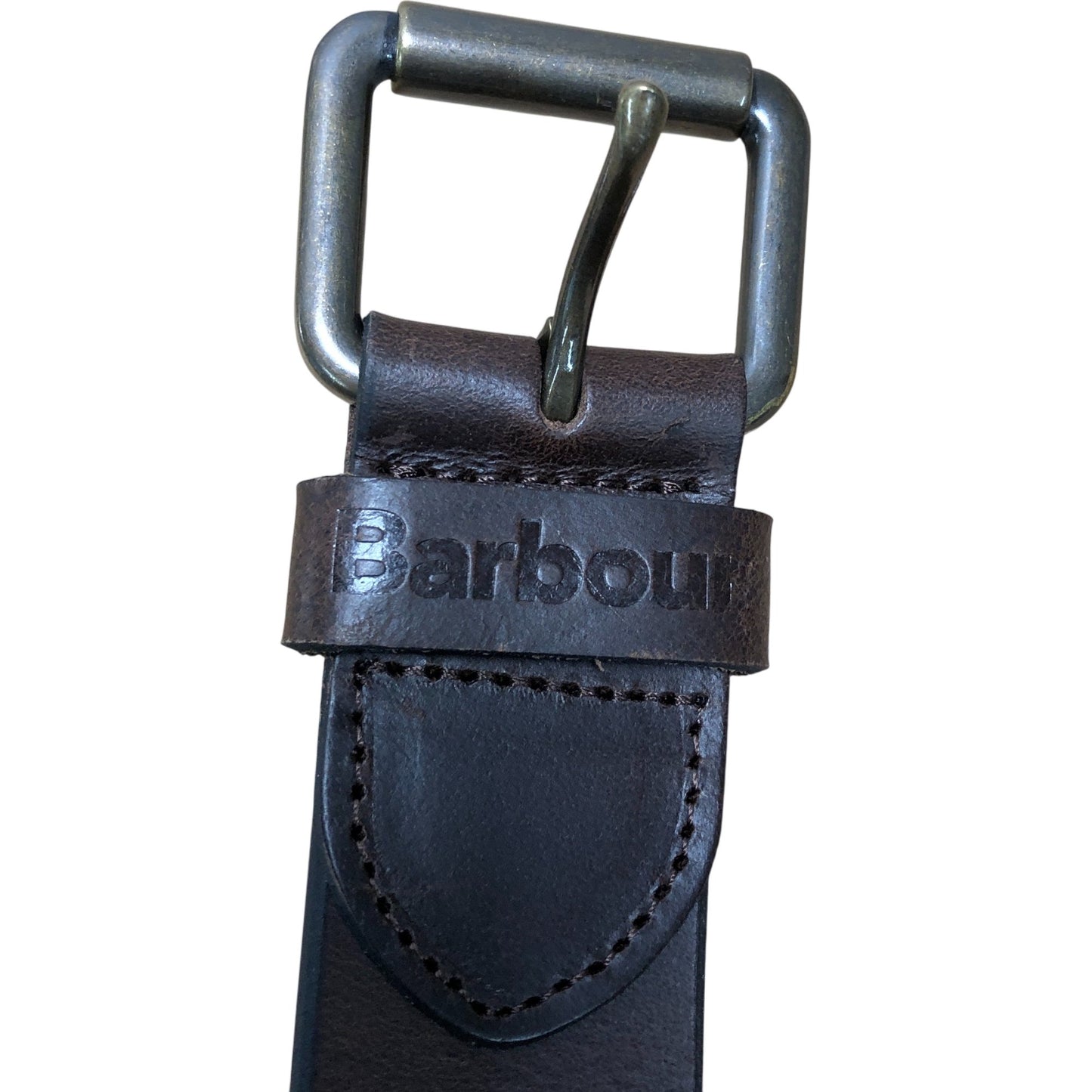 Barbour Large Leather Belt Men's Brown Classic Style Durable Design