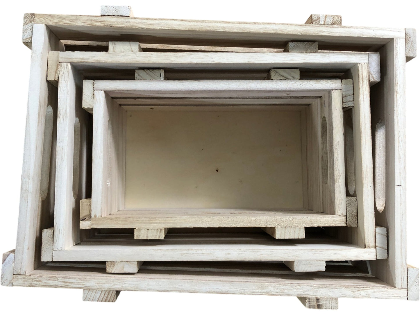 Wooden Storage Crate Set Rustic Decorative Box Organisers Home Storage Solution