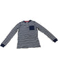 Striped Long Sleeve Top 11-12 Years Boys Cotton Navy White