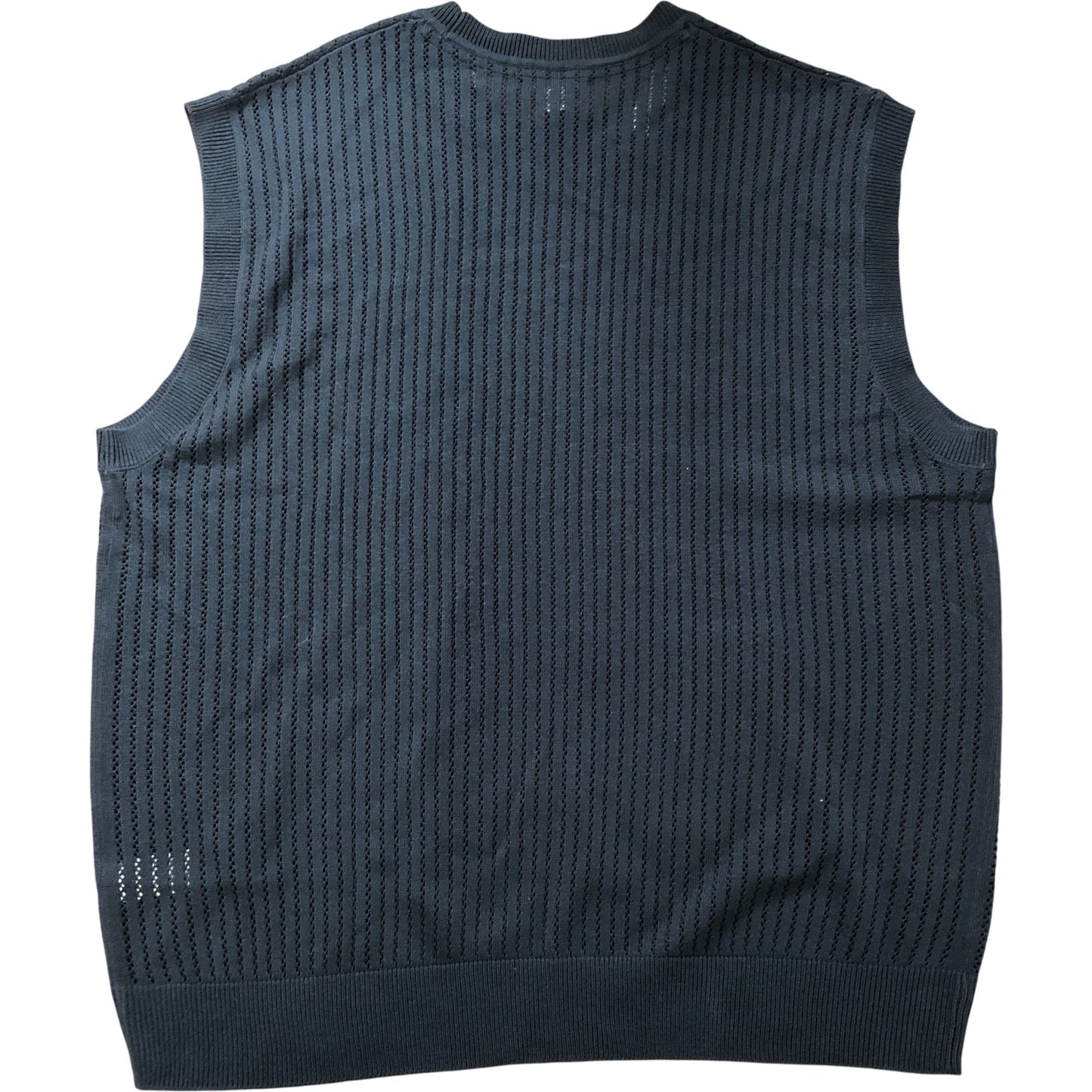 River Island Studios Navy Sleeveless Knit Jumper Top Size L