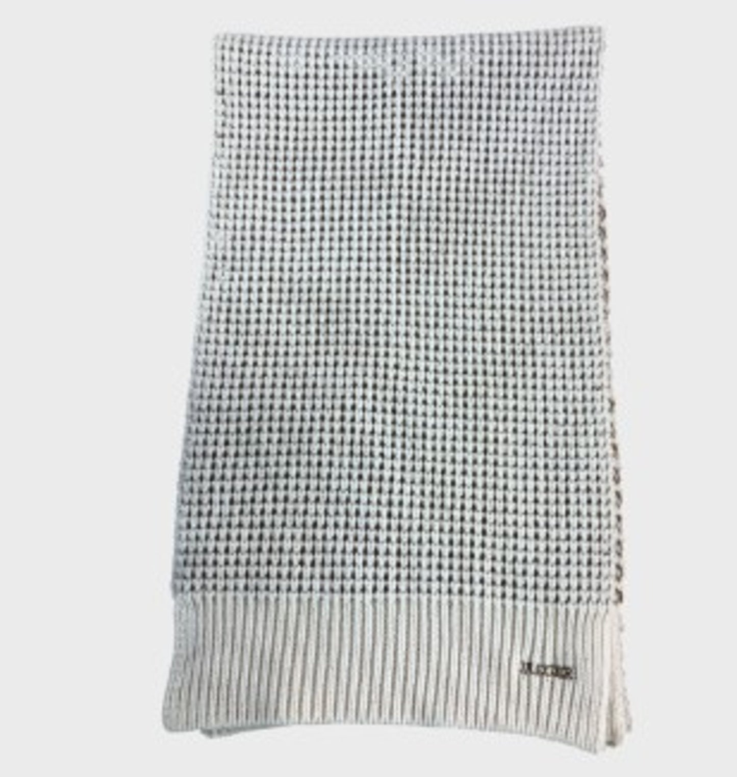 DAEGER Knit Scarf Beige Lightweight Soft Cotton Woven Style