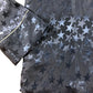 River Island Star Pattern Pajama Top Women's Navy Blue Silk Feel Size Small