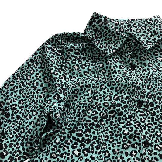 Dancing Leopard Maxi Dress UK12 Women's Leopard Print Green