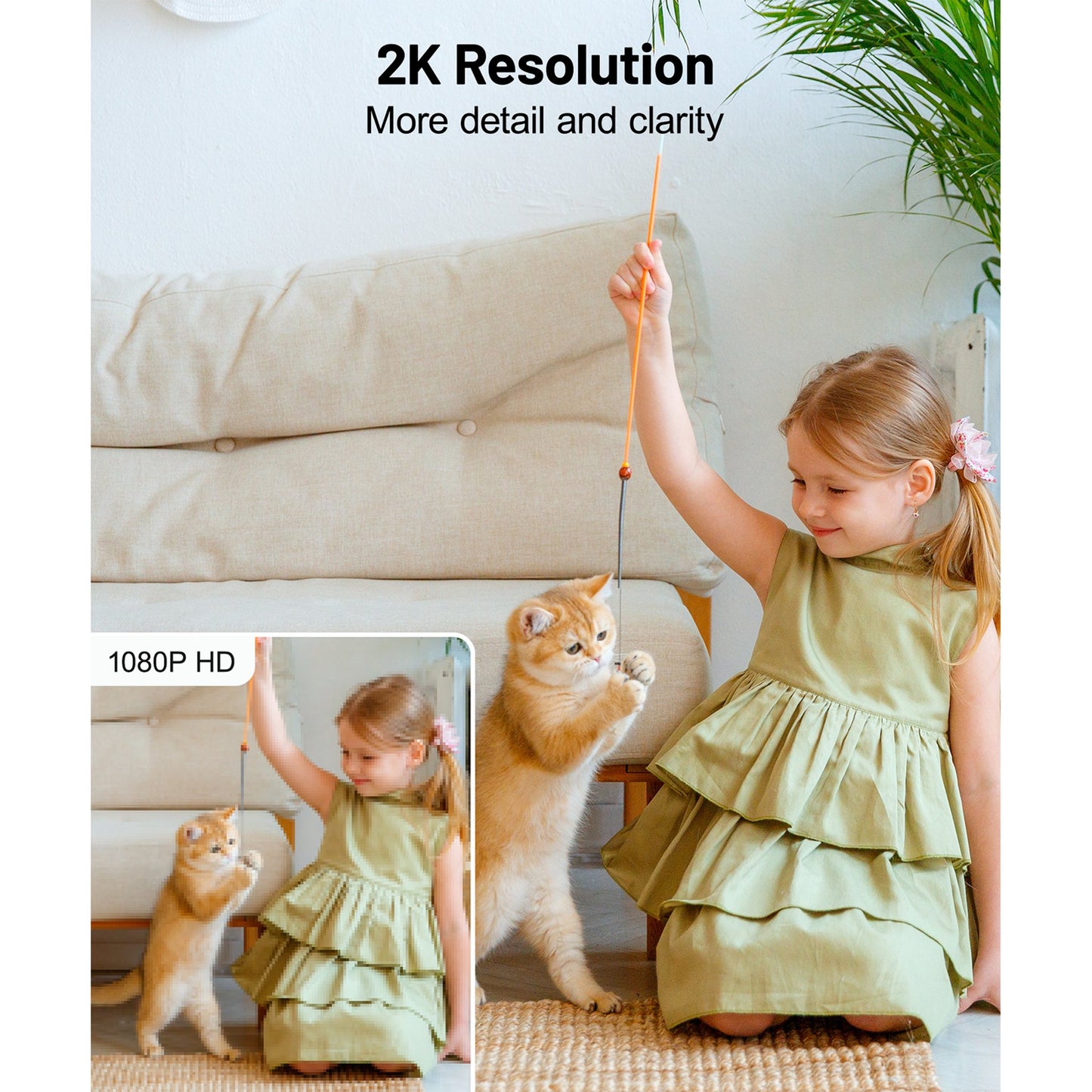 Galayou 2K HD Security Camera System with Motion Detection and Night Vision