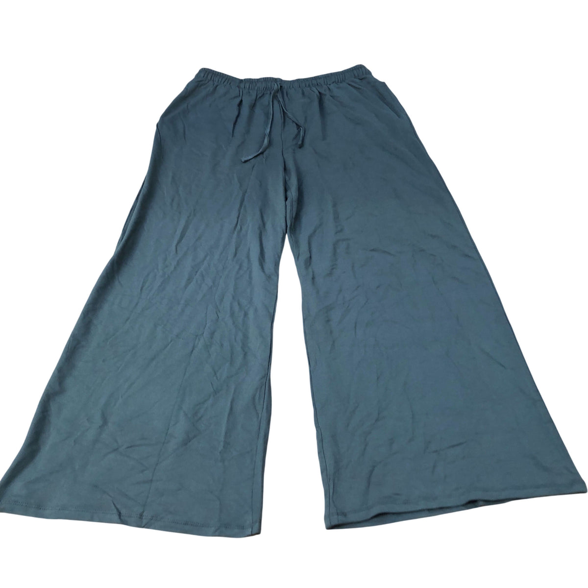 Wide Leg Trousers Women's Viscose Elasticated Waist Green