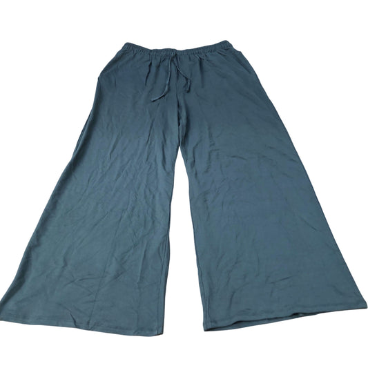 Wide Leg Trousers Women's Viscose Elasticated Waist Green