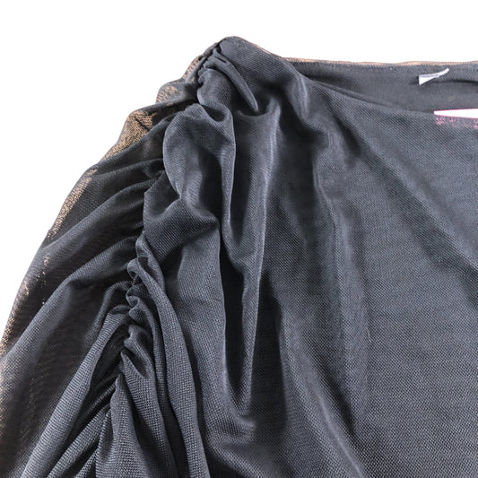 Branded Black Mesh Cape Top - Size Small