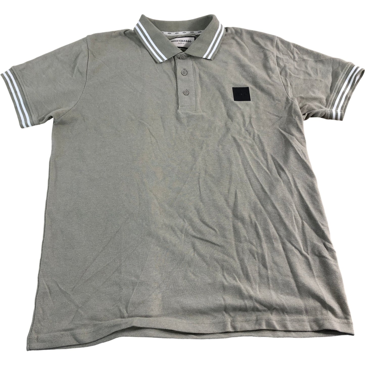 AVANTGARDE POLO UK L Mens Short Sleeve Green Cotton Casual Top