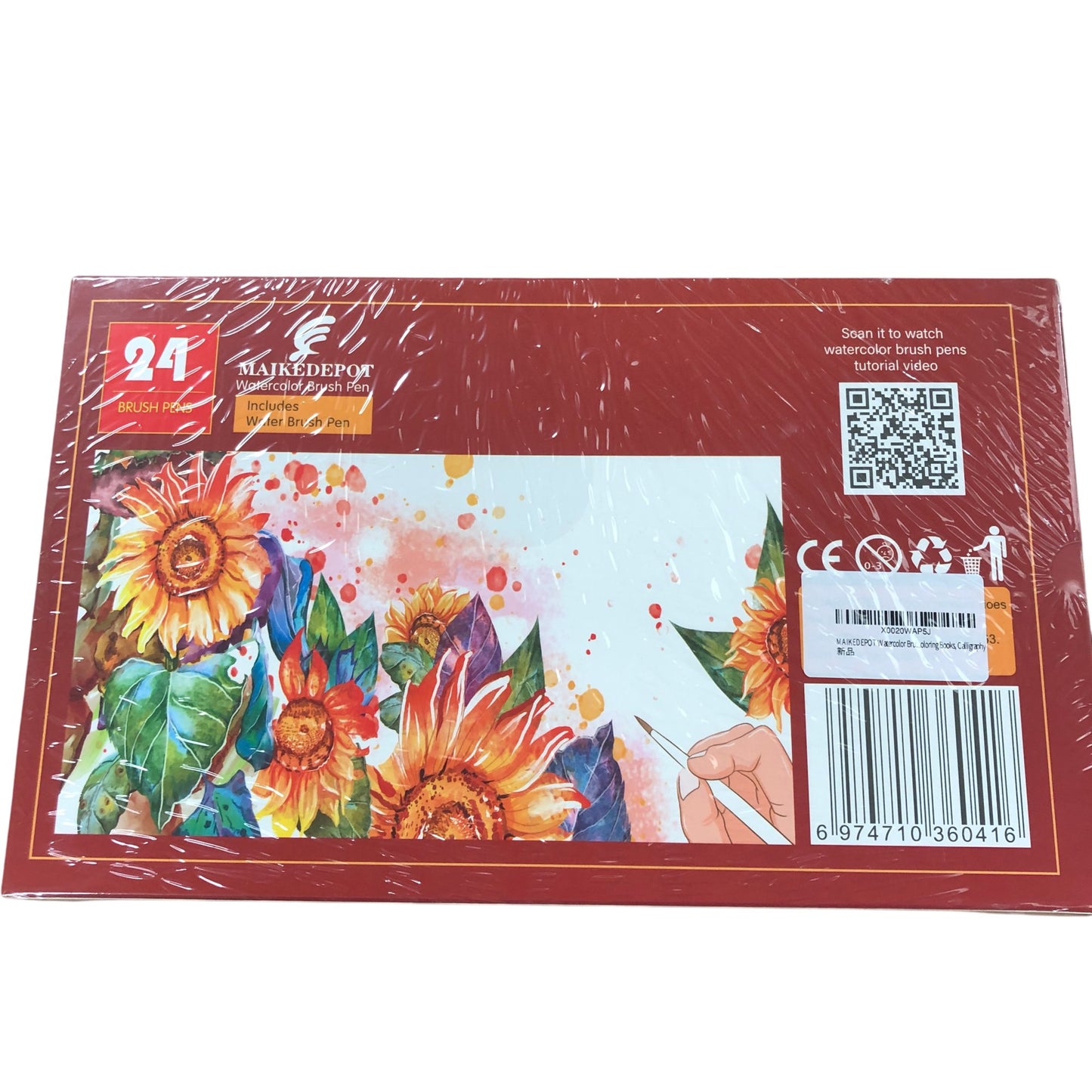 MAIKEDDEPOT 24 Watercolour Brush Pens Blendable Non Toxic Easy Washable Art Set