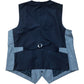 Mens Vested Waistcoat Smart Casual Button Up Grey Cotton Blend