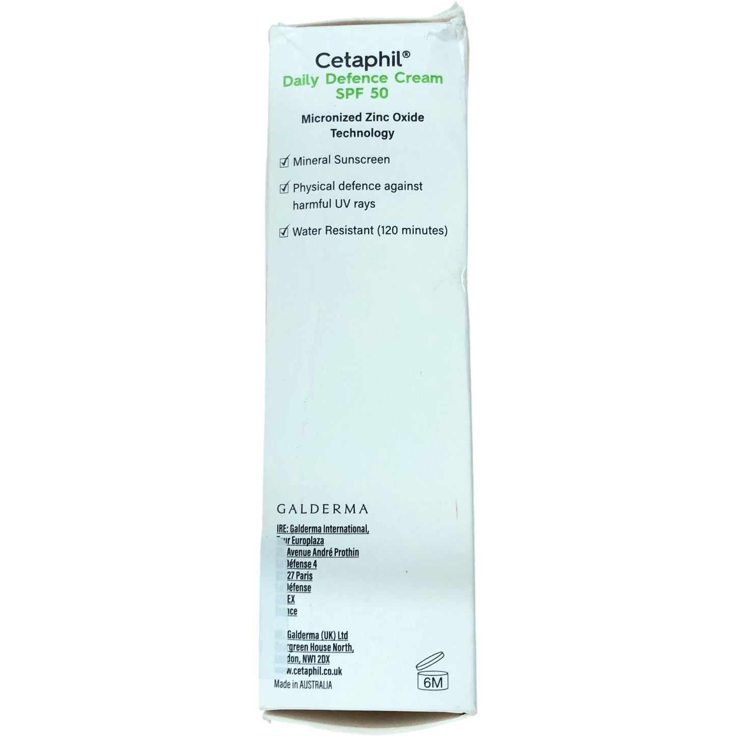 CETAPHIL Daily Defence Cream SPF 50 50g Mineral Sunscreen Water Resistant