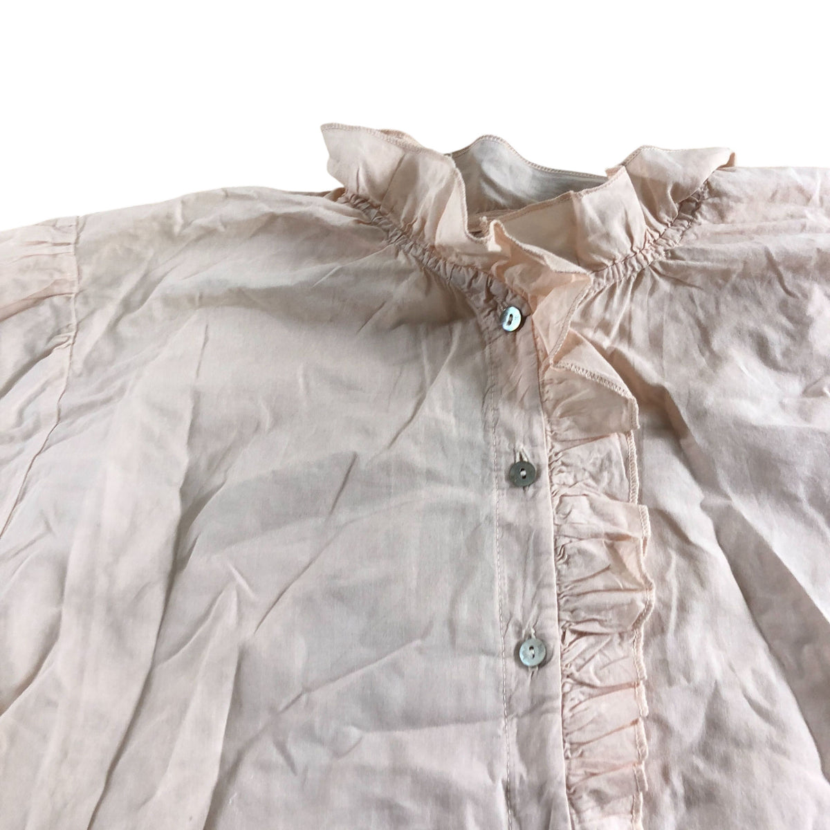 Búho Ruffle Blouse Light Pink Organic Cotton Top Age 10 Years