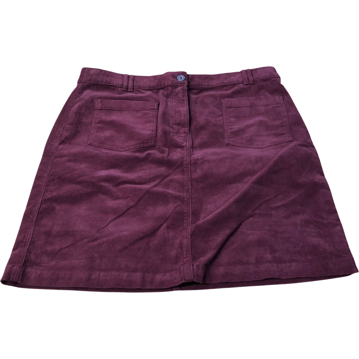 Corduroy Skirt UK Size 18 Women's Burgundy Washable Cotton Blend