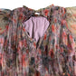 Lace and Beads Floral Maxi Dress UK8 Women's Pink Tulle Long Sleeve