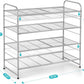 LEKIND 4 Tier Shoe Rack Silver 69cm X 29cm X 64cm New Storage Organizer