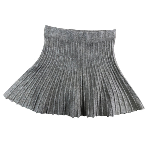 Private Label Pleated Mini Skirt UK12 Women's Tan Knitted A Line Fashion