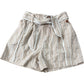Girls Shorts Beige Striped Cotton Blend With Bow 12 Years