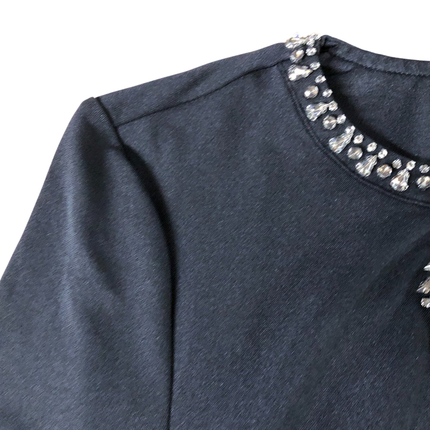 Branded Black Cut Out Embellished Midi Dress - Size 6