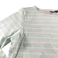 Crew Clothing Company Top Size 10 Mint Green Stripe 3/4 Sleeve Cotton