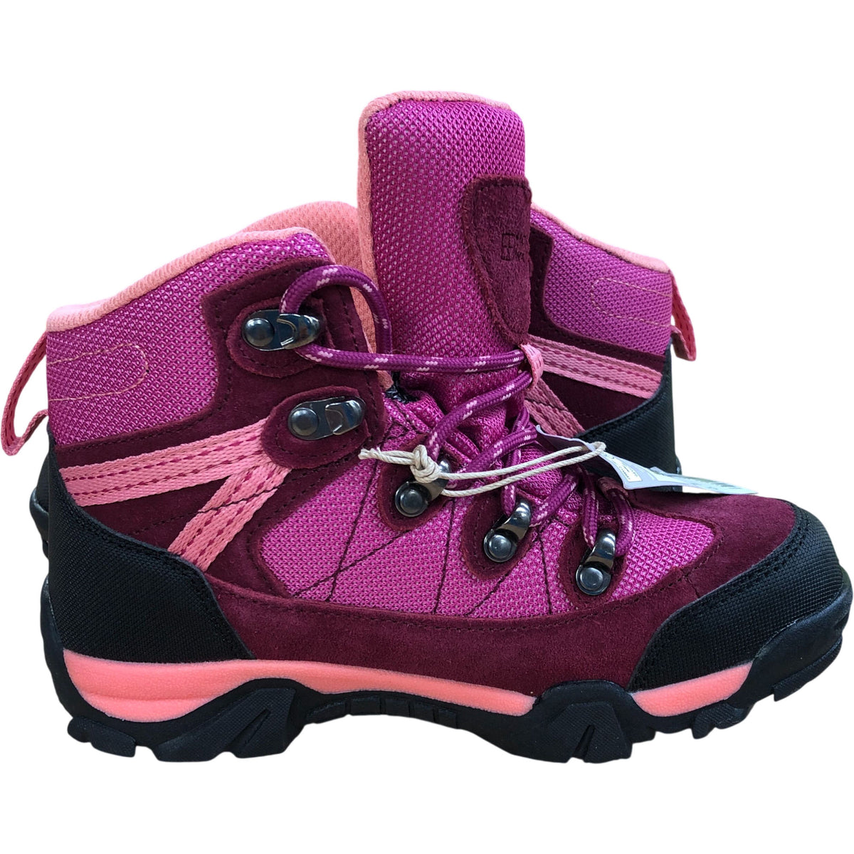 Mountain Warehouse Kids Waterproof Hiking Boots Pink Suede UK 1 Youth