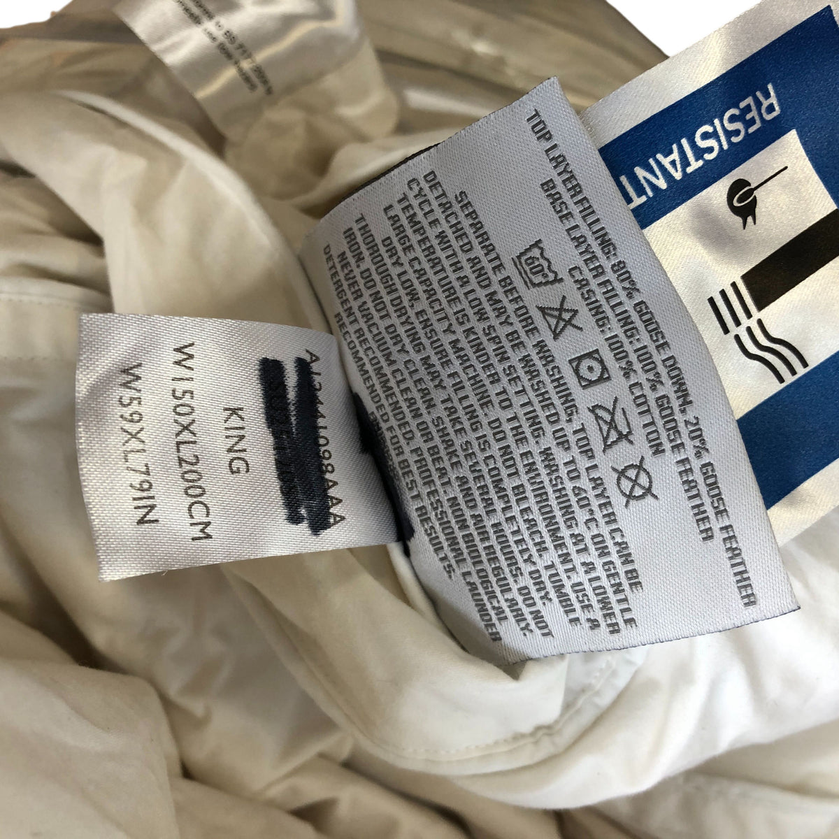 King Size Mattress Topper 150x200cm Duck Feather Down Dual Layering