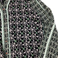 Floral Print Blouse UK10 Women's Long Sleeve Viscose Black Green