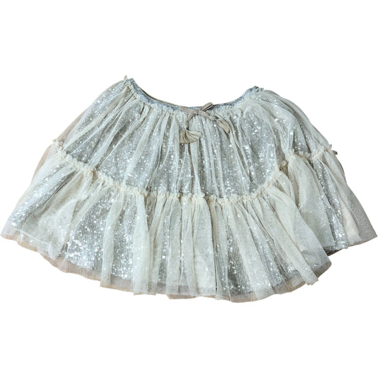 Girls Sequin Layered Skirt Age 11 Years Cream Tulle Glitter Ruffle