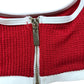 River Island Poolside Women's Red Swim Top Zip Closure White Trim Size 16