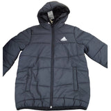Adidas Boys Puffer Jacket Size 9-10 Years Black Hooded Outerwear