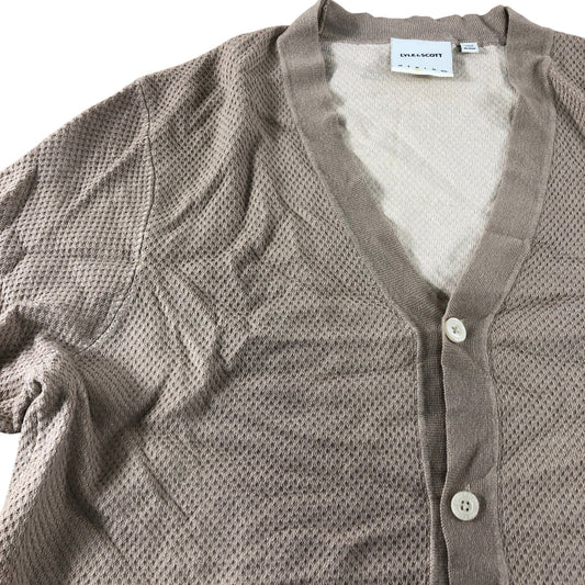 Branded Beige Textured Cardigan - Size Medium