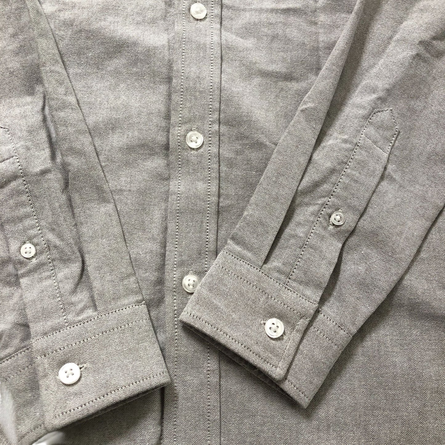 River Island XS Men's Long Sleeve Casual Shirt Grey Cotton Blend Button Up