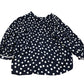 Baukjen Polka Dot Blouse Size 16 Women's Viscose Navy Blue Button Up Shirt