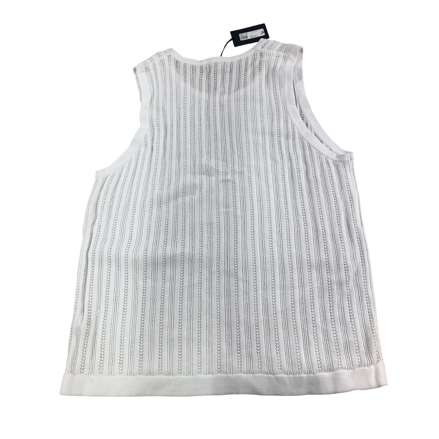 River Island Men's White Knit Sleeveless T-Shirt Size Extra Large Summer Top