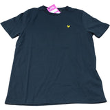 T-Shirt Black Cotton Polyester Crew Neck Men's Size 9-10 Years
