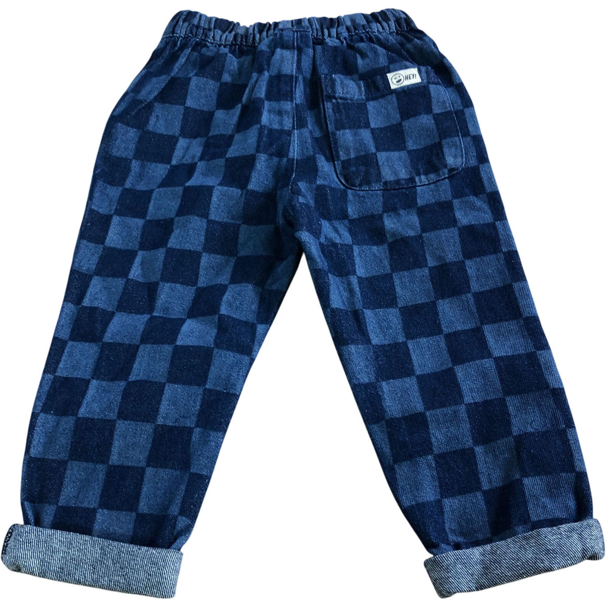 Blue Check Trousers 1-2 Years Boys Cotton