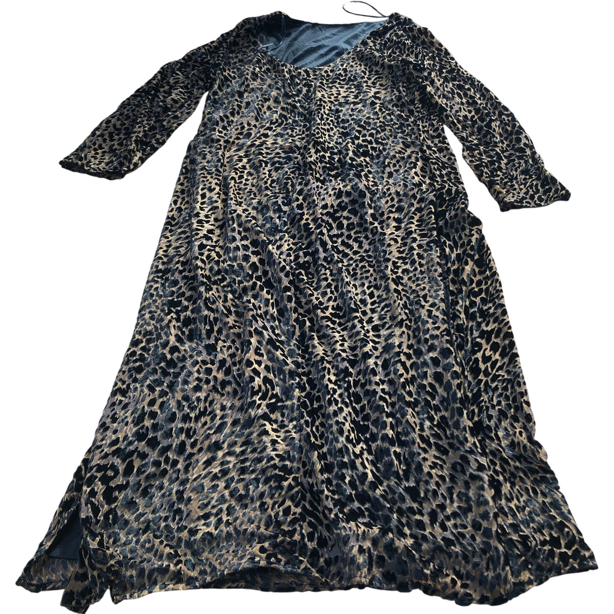 Leopard Print Maxi Dress UK14 Women's Long Sleeve Stylish Evening Wear