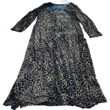 Leopard Print Maxi Dress UK14 Women's Long Sleeve Stylish Evening Wear