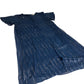 Branded Navy Blue Dress UK18 Women's Short Sleeve Shimmering Maxi Style