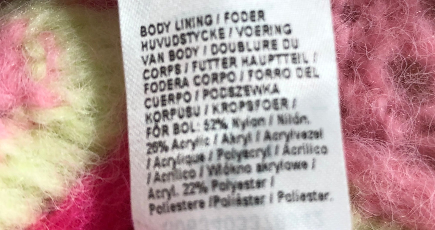 River Island Bright Pink Knitted Cardigan XS Womens Geometric Design Soft Fabric