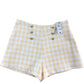 RIVER ISLAND Girls Yellow Light Check High Waisted Shorts Size 12 Years
