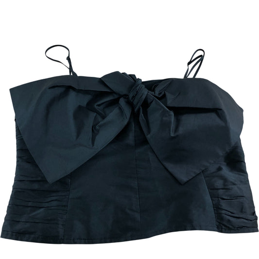 River Island UK12 Women's Black Bow Crop Cami Top